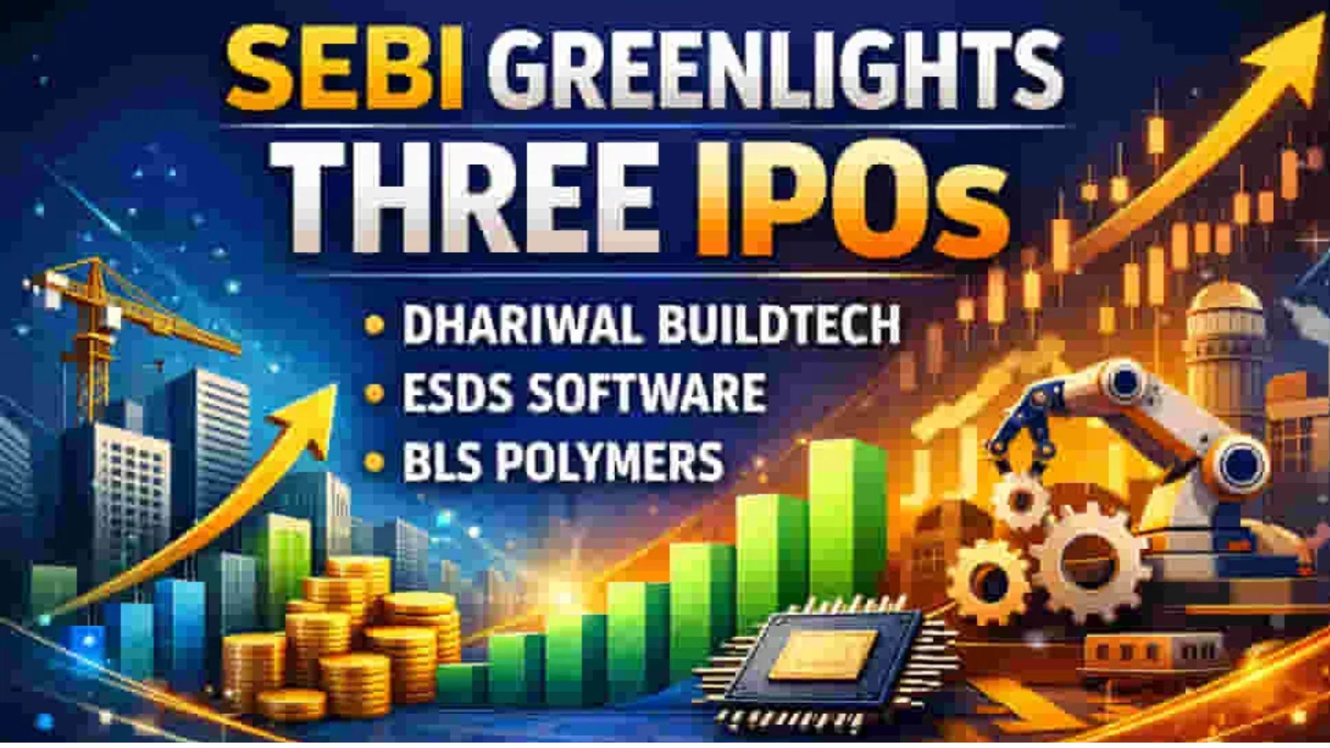 SEBI Clears ₹1,500+ Cr IPOs of Dhariwal Buildtech, ESDS Software and BLS Polymer...