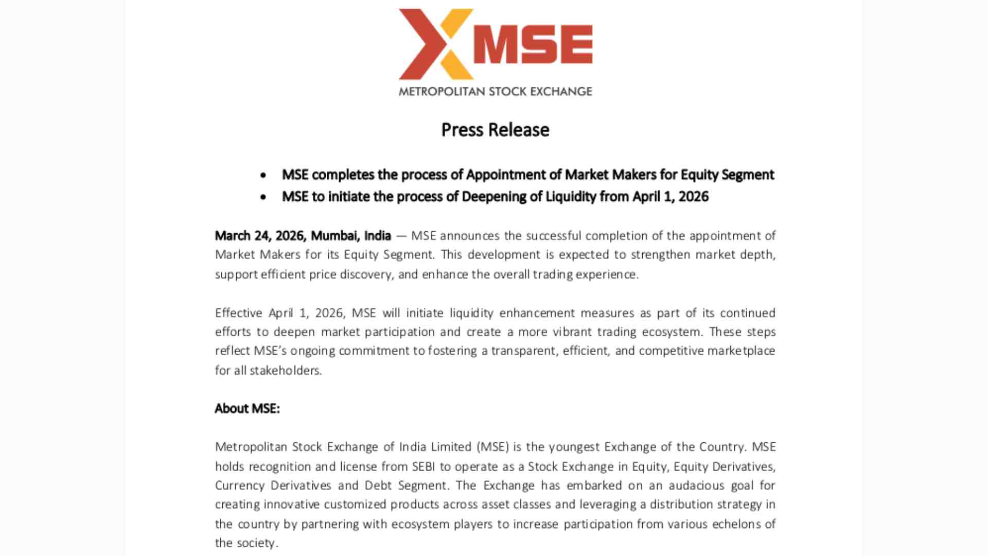 MSE's Liquidity Push: Revival Mode On